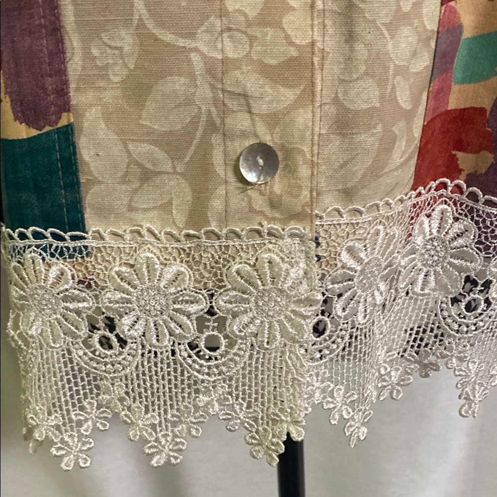 Vintage Patchwork Sleeveless Button Up Vests/Top … - image 5